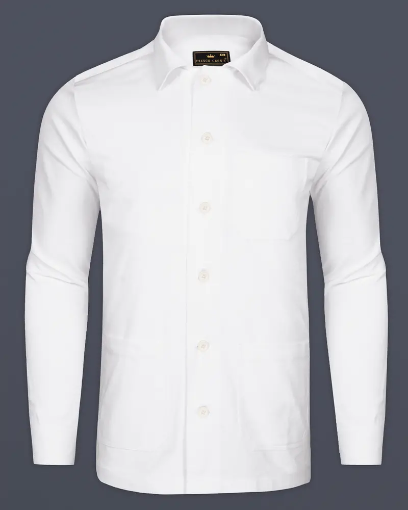 Alvesso-Bright White Heavyweight Premium Cotton Designer Overshirt/Shacket 1