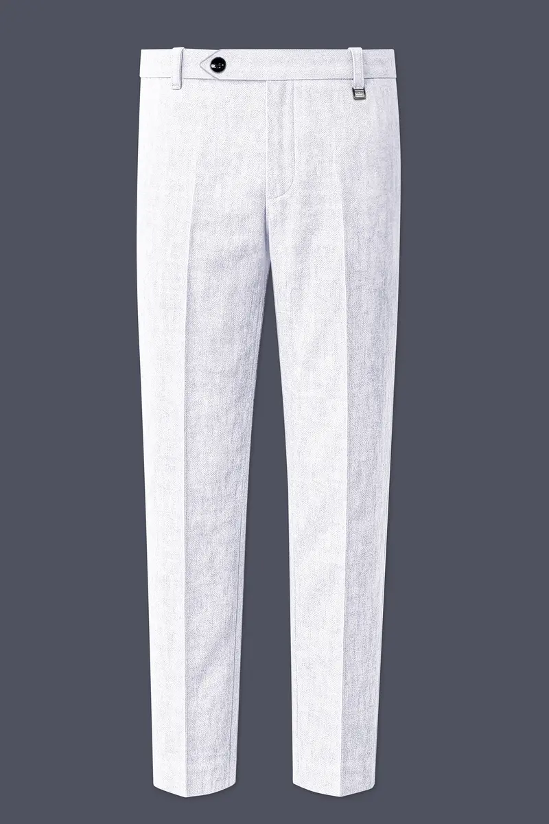 Alvesso-Bright White Luxurious Linen Stretchable Waistband Pant 2