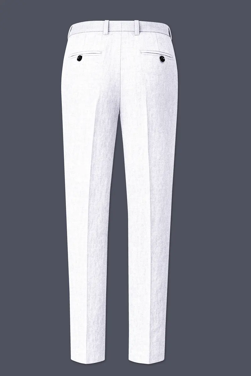 Alvesso-Bright White Luxurious Linen Stretchable Waistband Pant 5