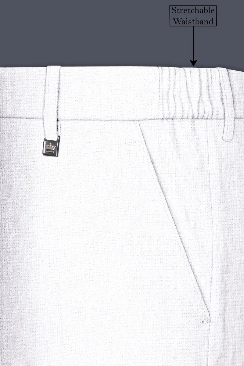 Alvesso-Bright White Luxurious Linen Stretchable Waistband Pant 6