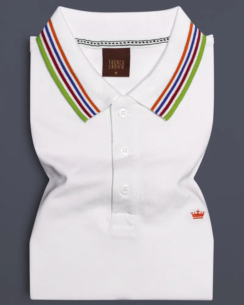 Alvoro-Bright White Super Soft Premium Cotton Pique Polo 1