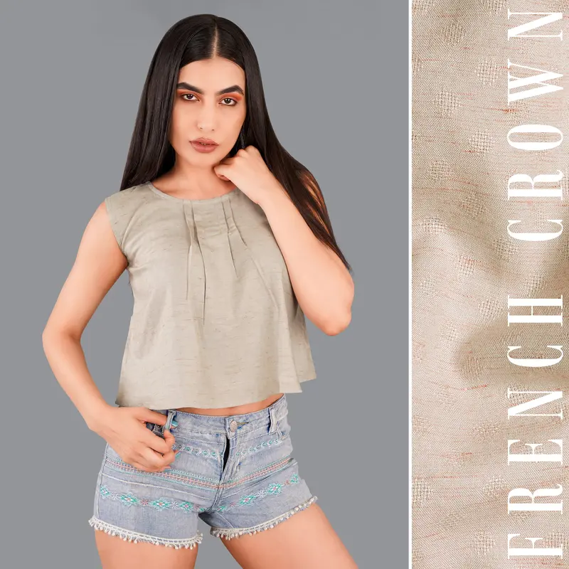 Amber Brown Premium Cotton Crop Top 1