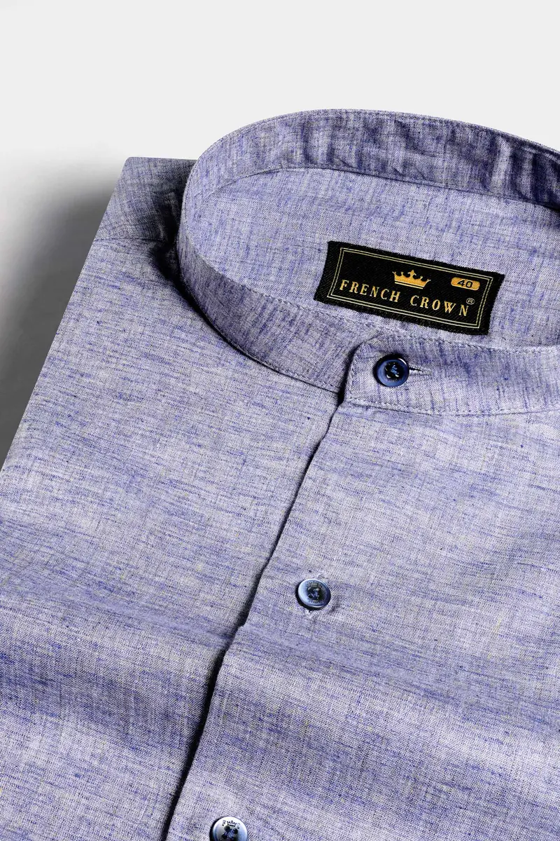 Amethyst Blue Chambray Premium Giza Cotton Shirt 1