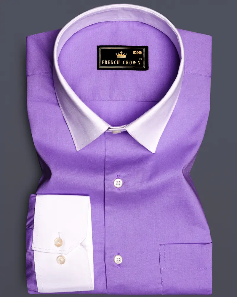 Amethyst-Rich Lilac Purple Solid Subtle Sheen Super Soft Premium Cotton Dress Shirt 1