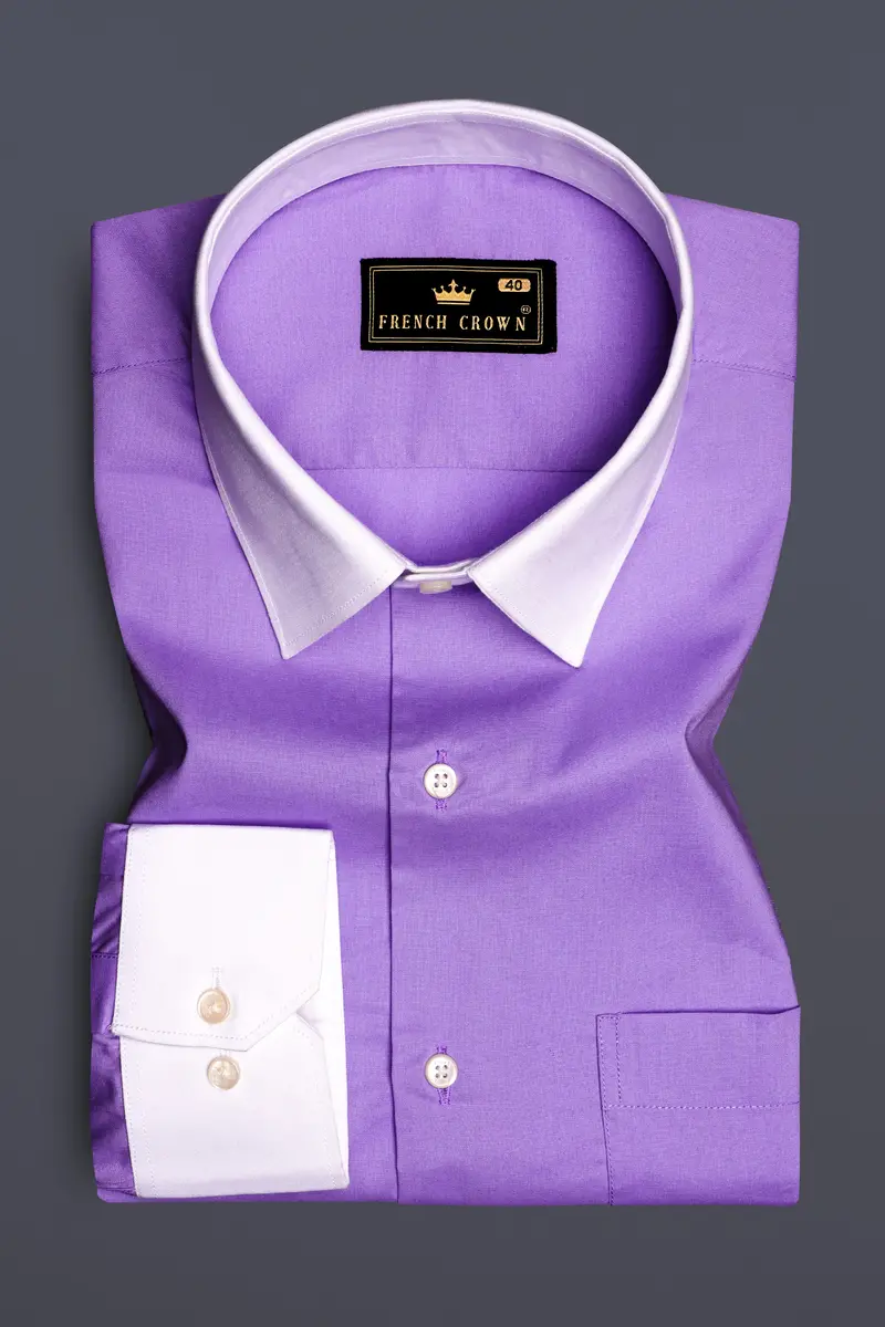 Amethyst-Rich Lilac Purple Solid Subtle Sheen Super Soft Premium Cotton Dress Shirt 2