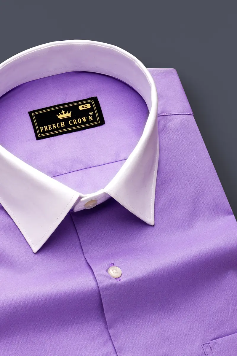 Amethyst-Rich Lilac Purple Solid Subtle Sheen Super Soft Premium Cotton Dress Shirt 6