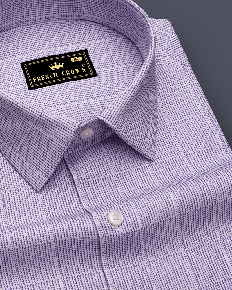 Amethyst-Scampi Purple Plaid Subtle Sheen Super Soft Premium Cotton Dress Shirt 1