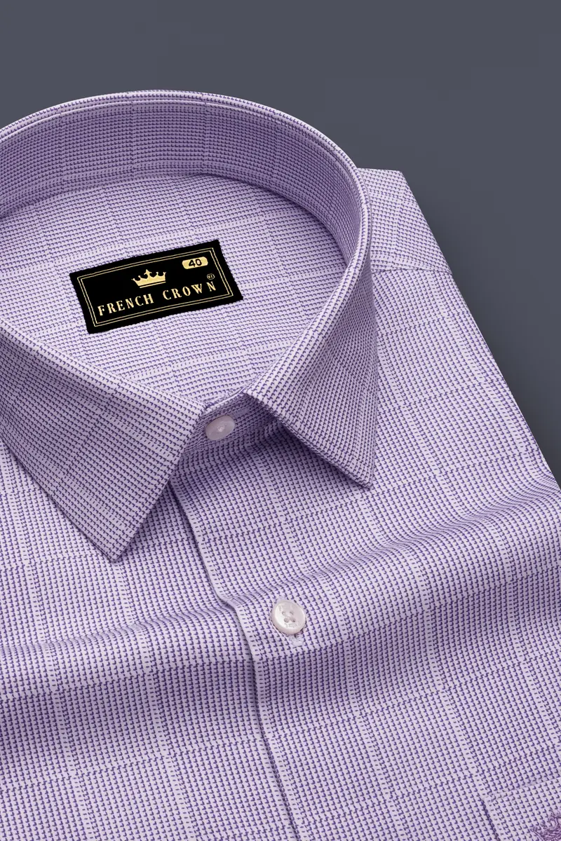 Amethyst-Scampi Purple Plaid Subtle Sheen Super Soft Premium Cotton Dress Shirt 2
