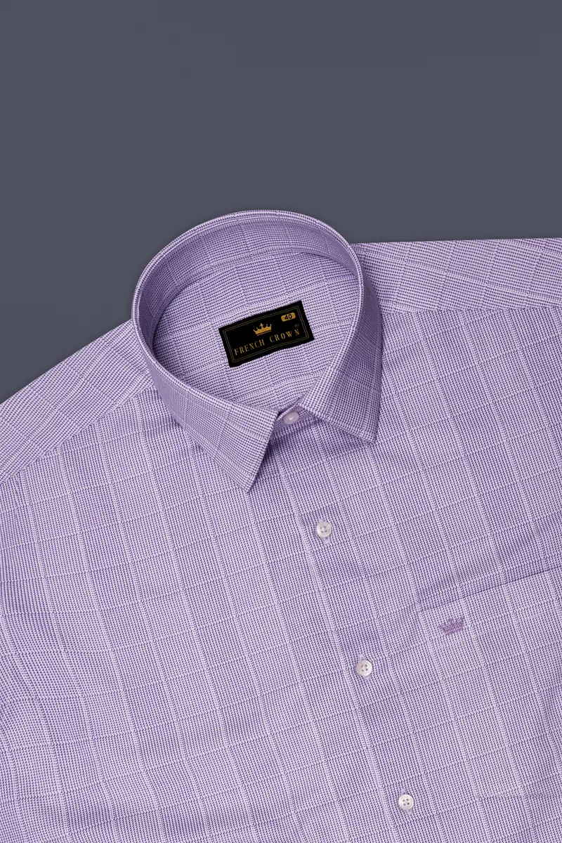 Amethyst-Scampi Purple Plaid Subtle Sheen Super Soft Premium Cotton Dress Shirt 5