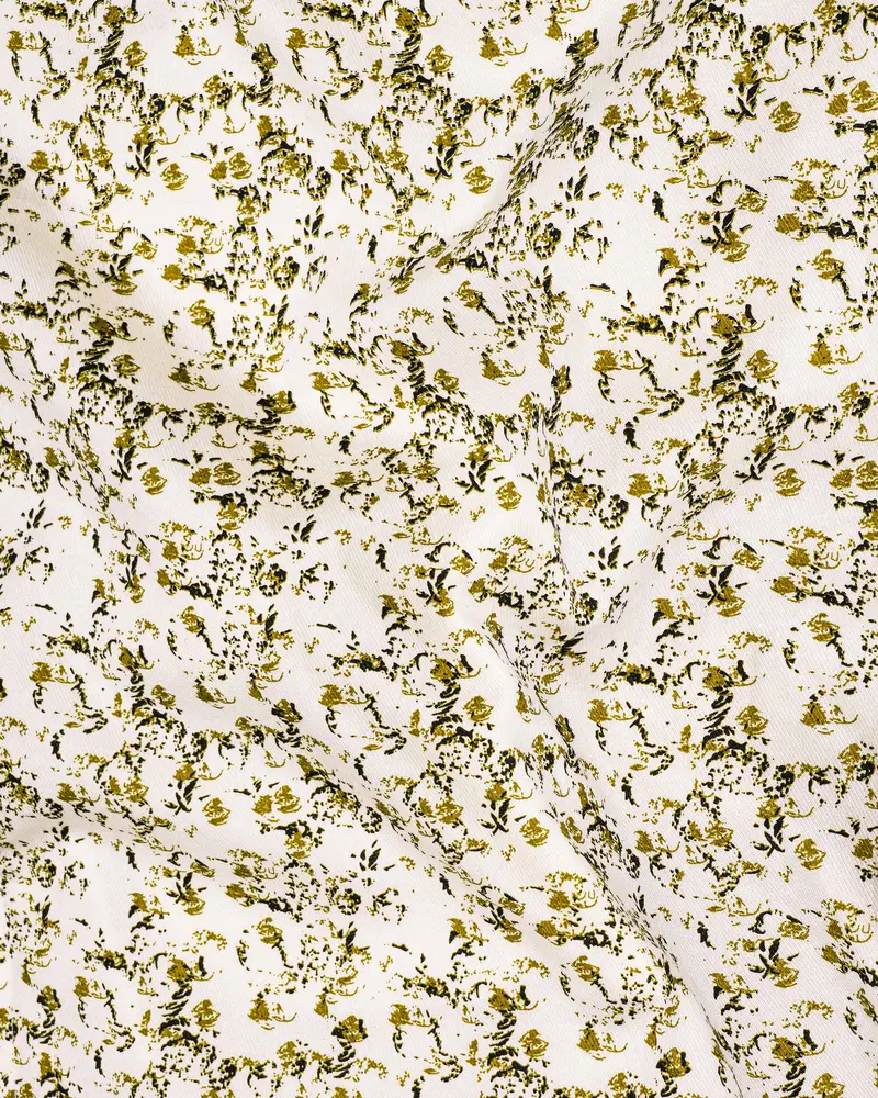 Amour Cream Ditsy Printed Twill Premium Cotton Shirt 2