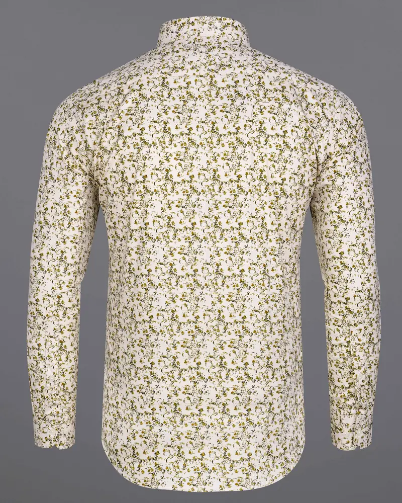 Amour Cream Ditsy Printed Twill Premium Cotton Shirt 6