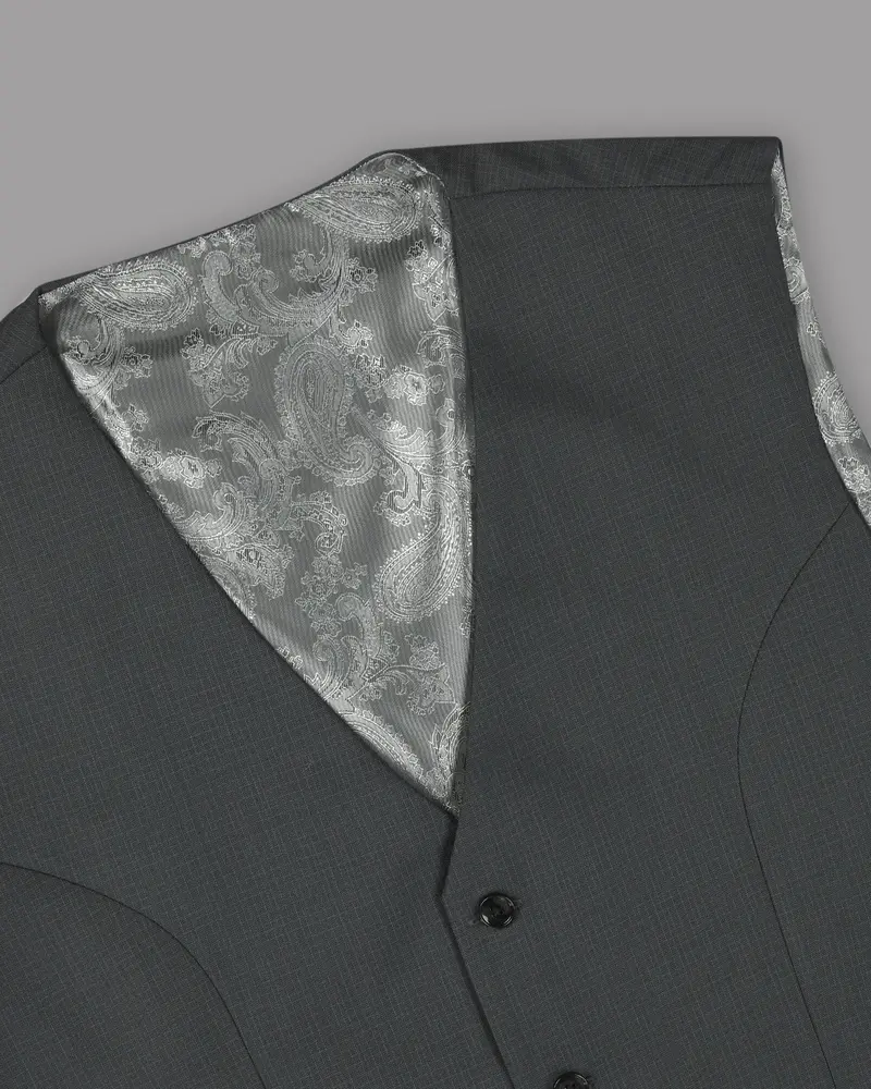 Anchor Grey Micro Checked Waistcoat 4