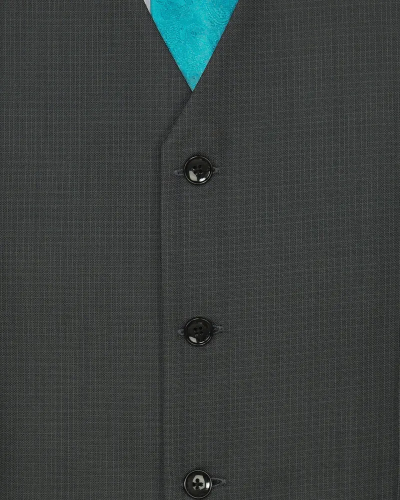 Anchor Grey Micro Checked Waistcoat 5
