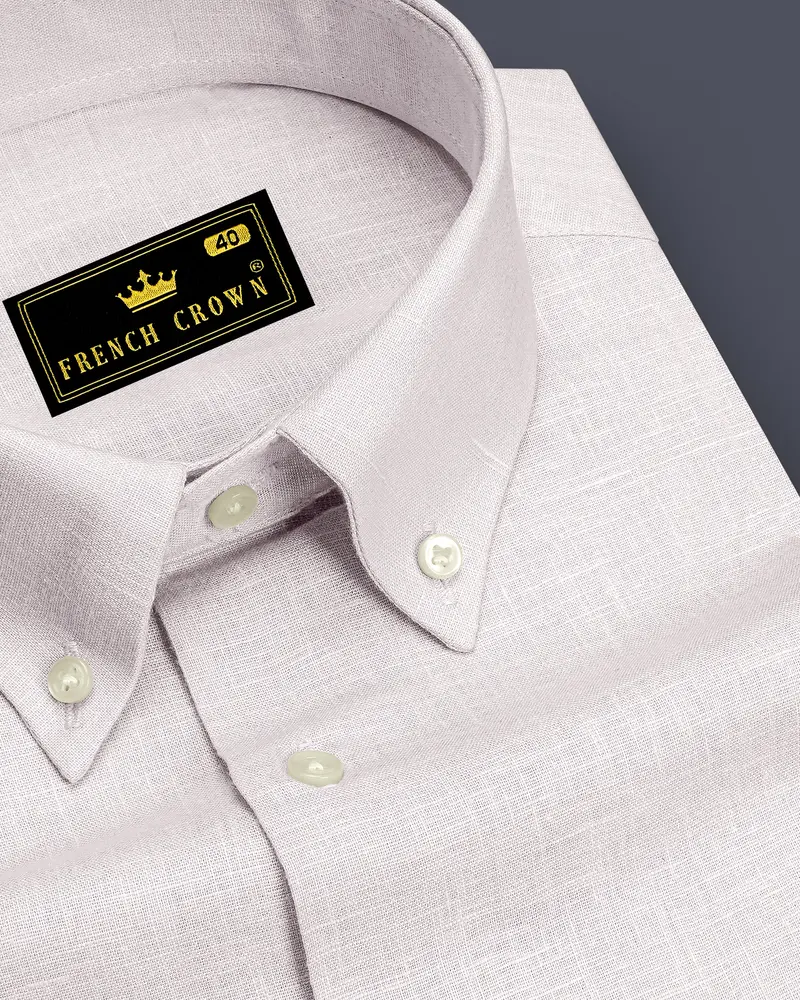 Anchor-Pearl Bush Gray Luxurious Linen Button Down Dress Shirt 1