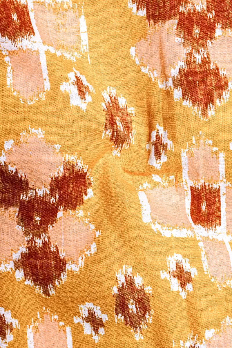 Anzac Brown Multicolour Ikat Textured Chambray Shirt 3