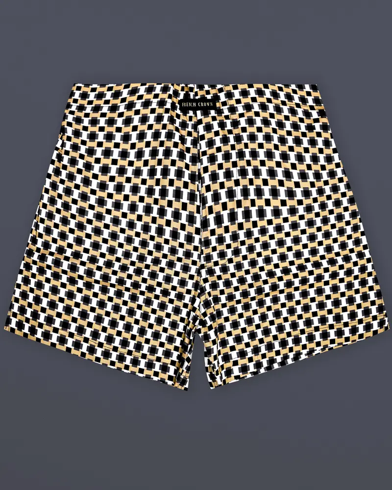 Apache Cream And Black Printed Jacquard Premium Cotton Boxer 1