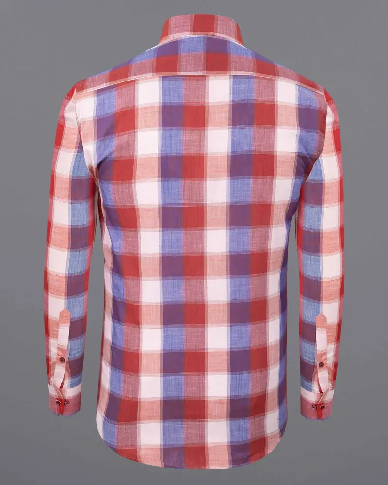 Apple Blossom Multicolor Checkered Premium Cotton Shirt 6