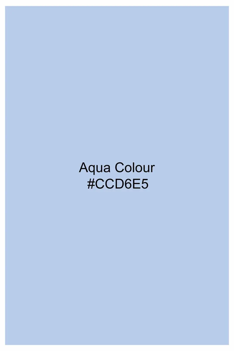 Aqua Blue Twill Premium Cotton Shirt 5