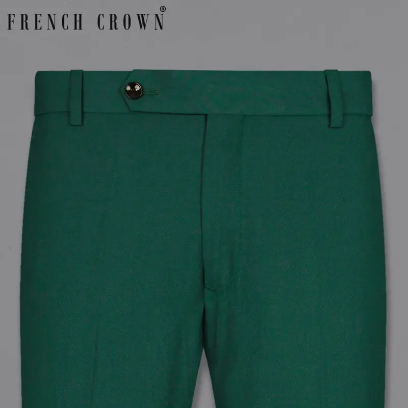 Aqua Deep Green Wool Rich Pant 1