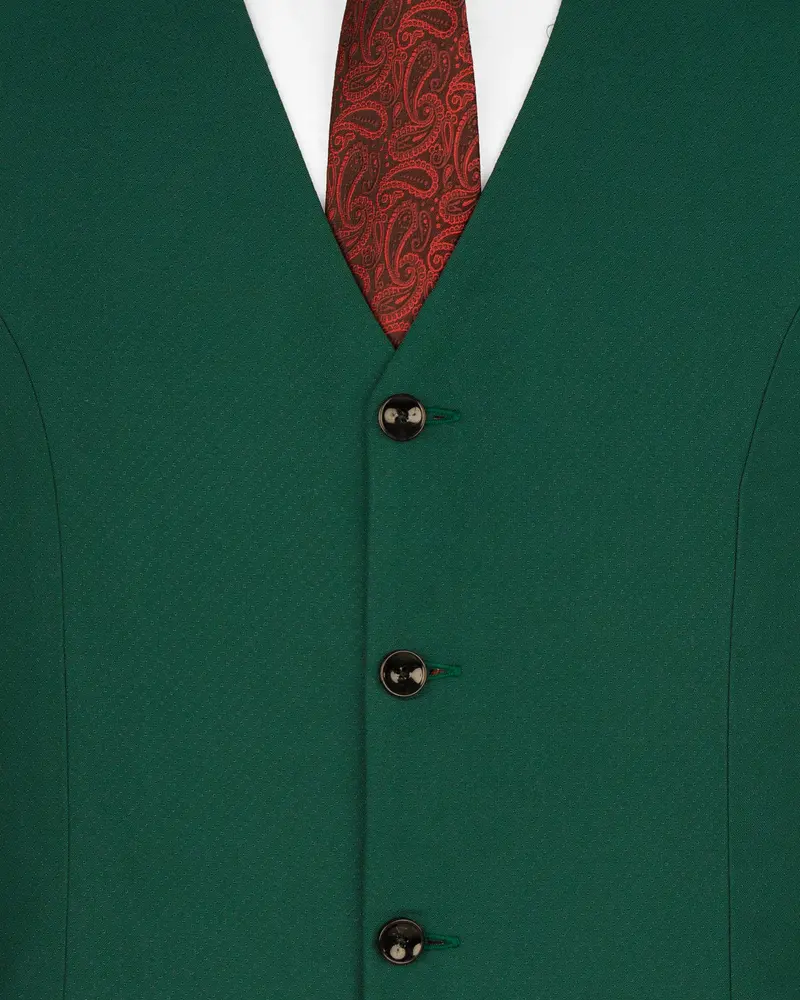 Aqua Deep Green Wool Rich Waistcoat 5