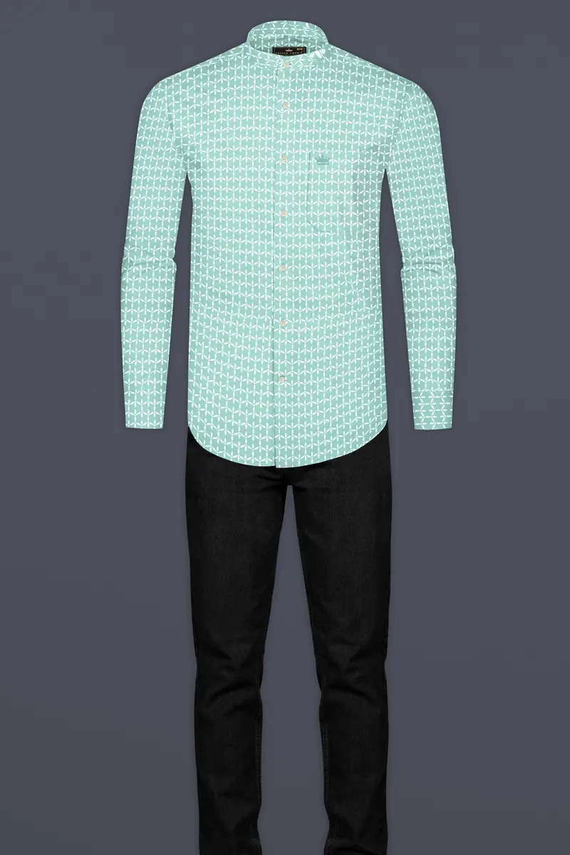 Aqua Island Disty Printed Twill Premium Cotton Shirt 6