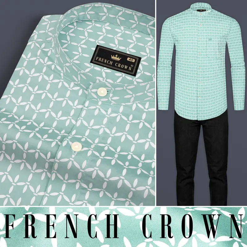 Aqua Island Disty Printed Twill Premium Cotton Shirt 9