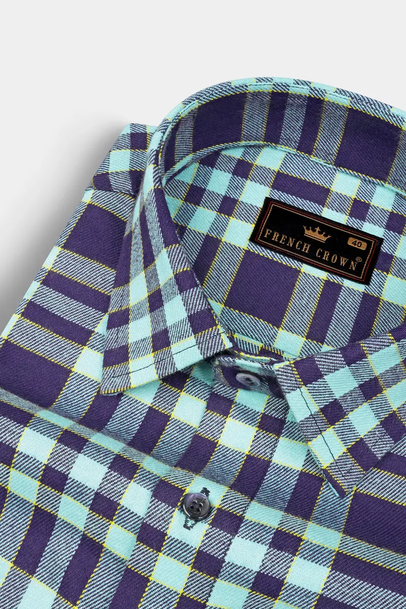Aqua Island With Bleached Cedar Plaid Twill Overshirt/Shacket 4