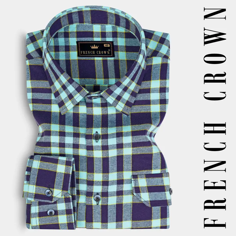 Aqua Island With Bleached Cedar Plaid Twill Overshirt/Shacket 8