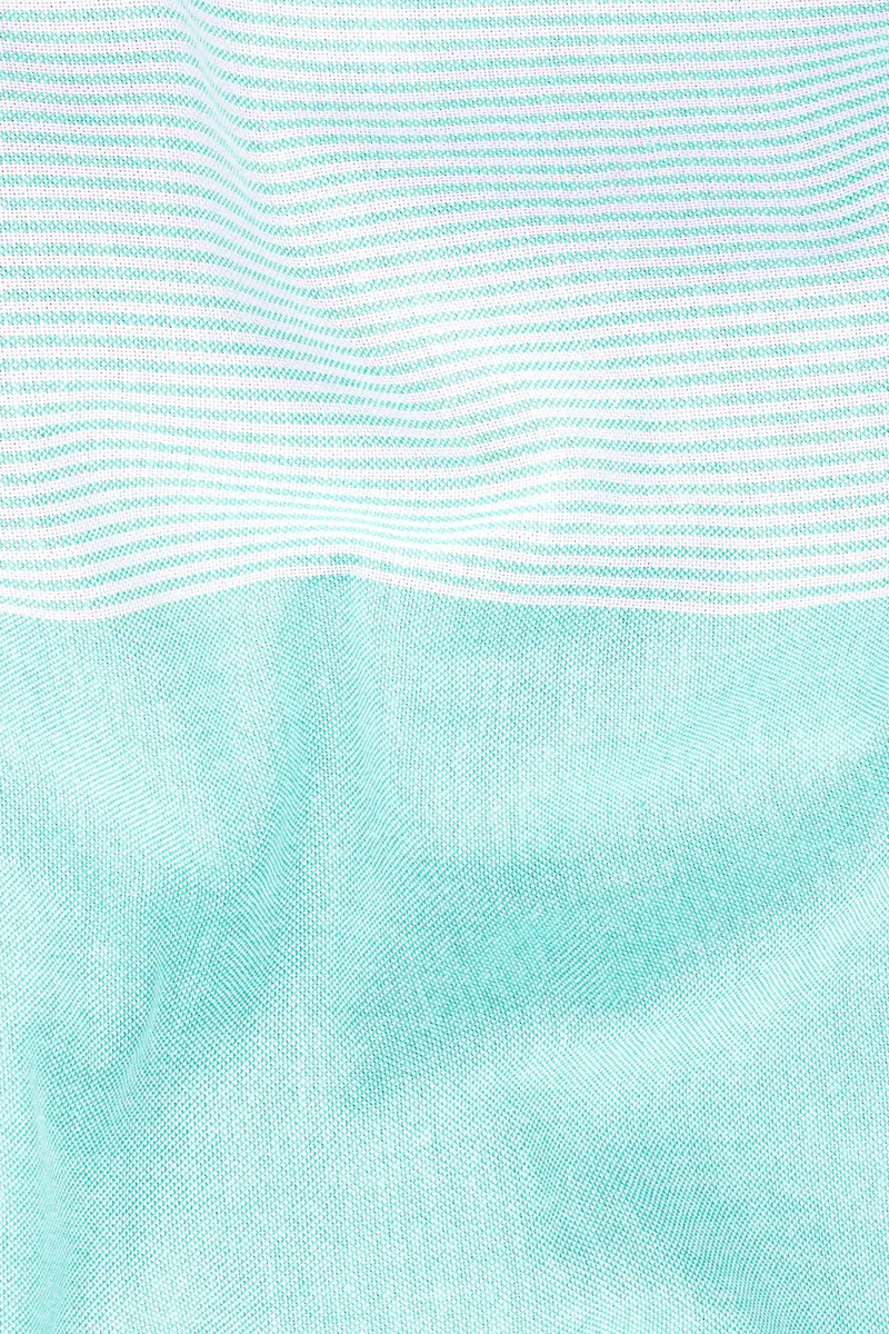 Aquamarine Blue With Gray And White Royal Oxford Shirt 3