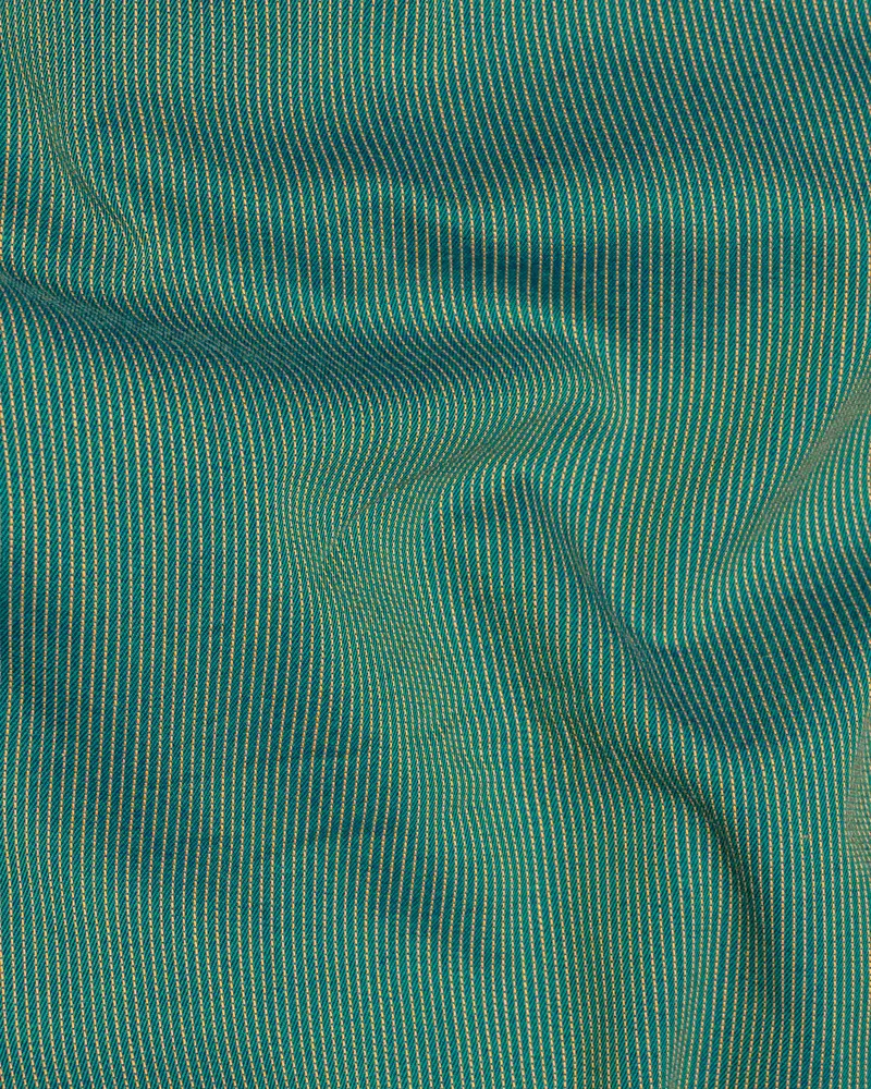 Aquamarine Green With Porche Yellow Two-Tone Jacquard Textured Premium Giza Cotton Shirt 2