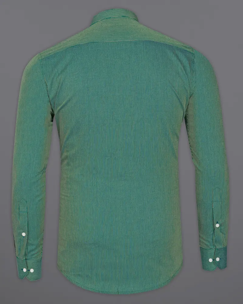 Aquamarine Green With Porche Yellow Two-Tone Jacquard Textured Premium Giza Cotton Shirt 6