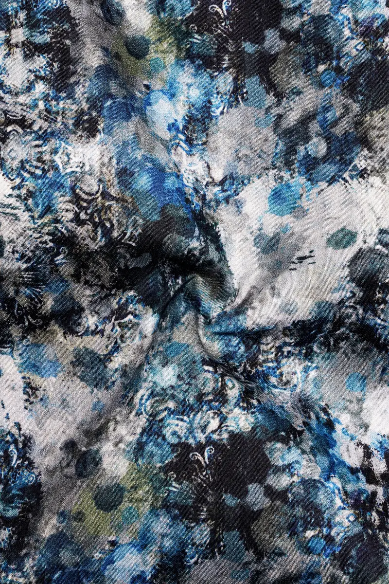 Aquivell-Dianne Blue And Bright White Aquarelle Storm Printed Super Soft Premium Cotton Semi Formal Shirt 3