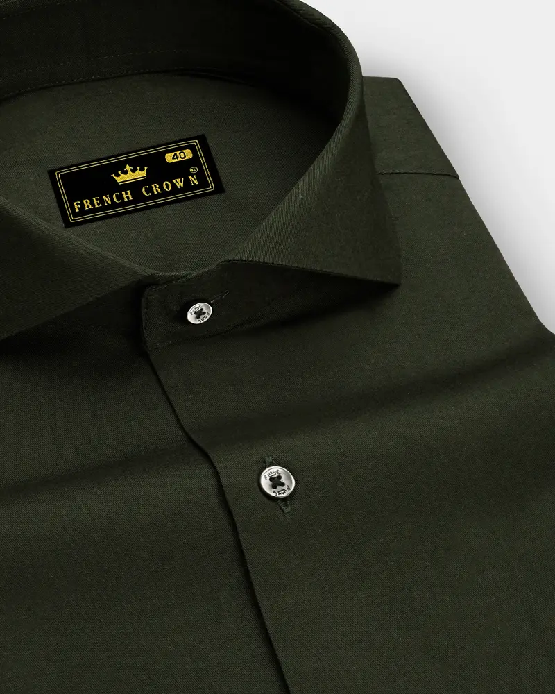Arborix-Olive Green Super Soft Premium Giza Cotton Dress Shirt 1