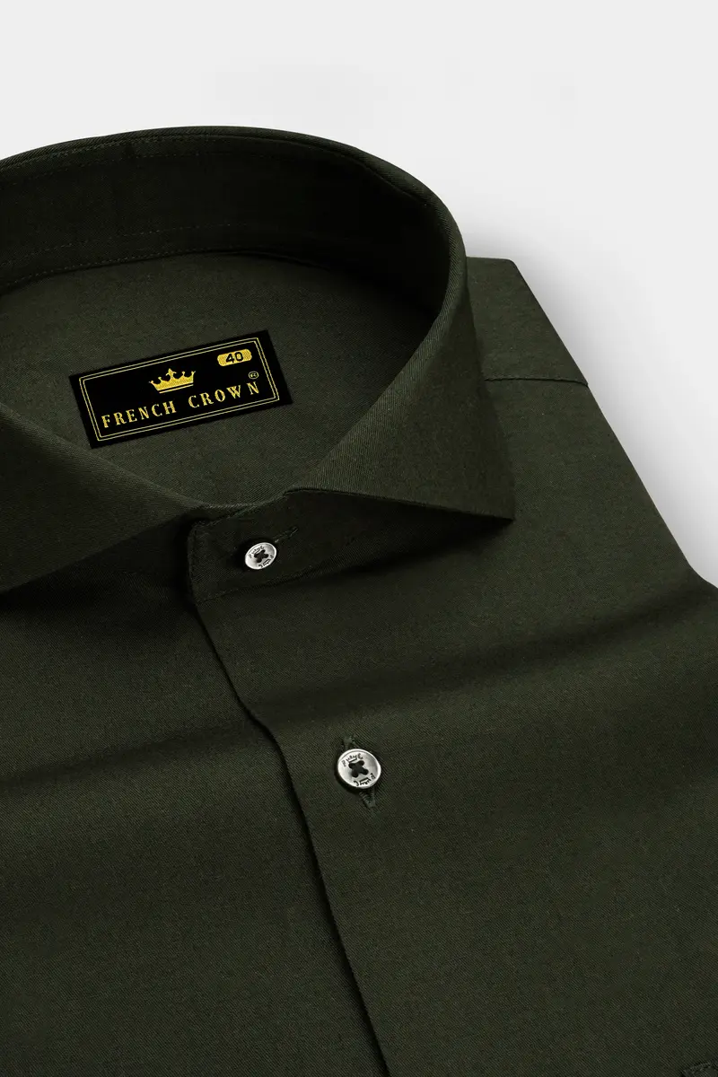 Arborix-Olive Green Super Soft Premium Giza Cotton Dress Shirt 2