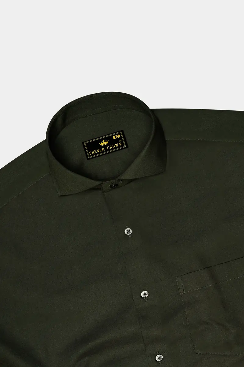 Arborix-Olive Green Super Soft Premium Giza Cotton Dress Shirt 5