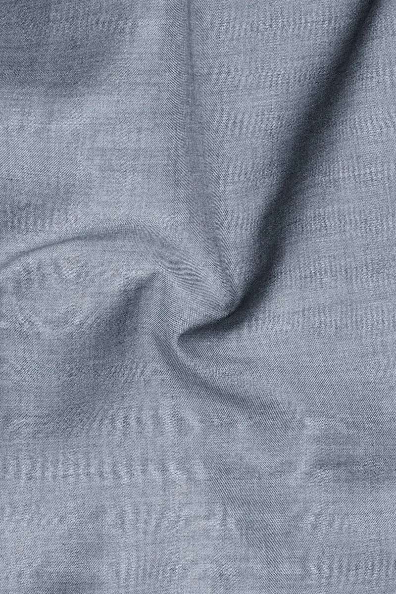 Argento-Cadet Gray Solid Wool Rich Double Breasted Blazer 3