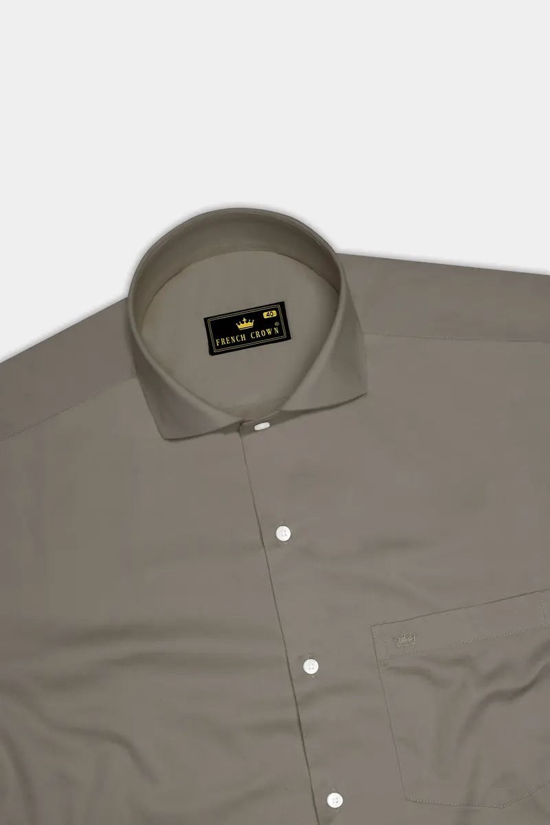 Argento-Makara Gray Subtle Sheen Super Soft Premium Cotton Cut Away Collar Dress Shirt 5