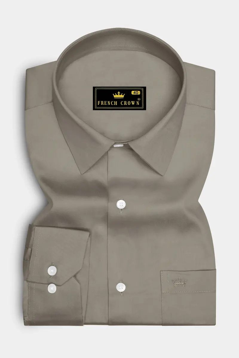 Argento-Makara Gray Subtle Sheen Super Soft Premium Cotton Dress Shirt 4