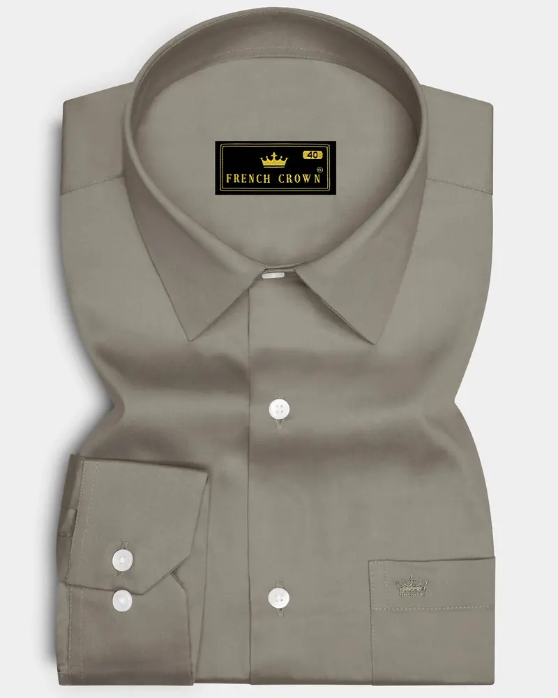 Argento-Makara Gray Subtle Sheen Super Soft Premium Cotton Dress Shirt 6