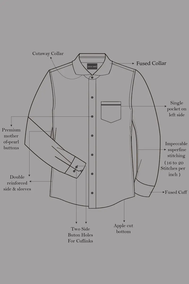 Argento-Shuttle Gray Subtle Sheen Super Soft Premium Cotton Cut Away Collar Dress Shirt 8