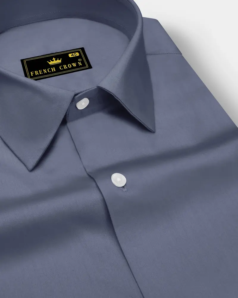 Argento-Shuttle Gray Subtle Sheen Super Soft Premium Cotton Dress Shirt 1
