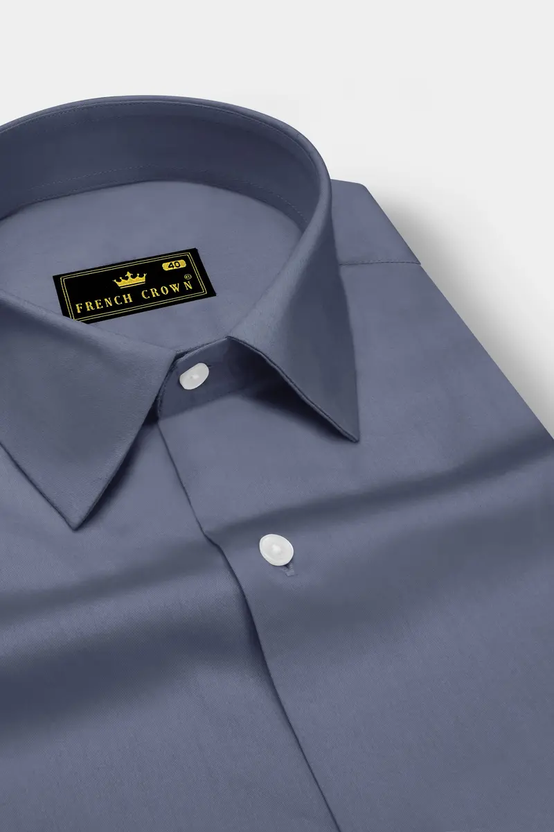 Argento-Shuttle Gray Subtle Sheen Super Soft Premium Cotton Dress Shirt 2