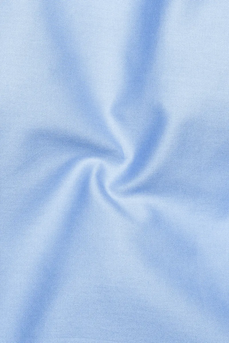 Argento-Steel Blue Subtle Sheen Super Soft Premium Cotton Mandarin Dress Shirt 3