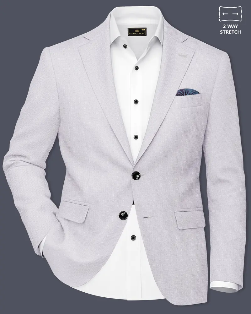 Aristo-Alto Gray Luxurious Linen Single Breasted Stretchable Traveler Blazer 1