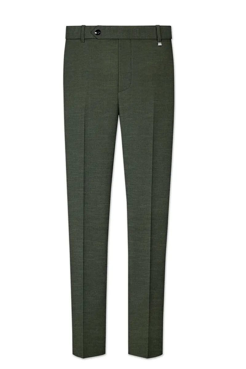 Armadillo Green Solid Premium Cotton Pant 2