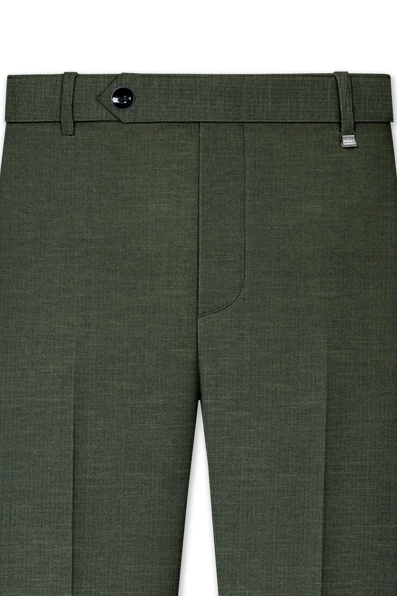Armadillo Green Solid Premium Cotton Pant 4