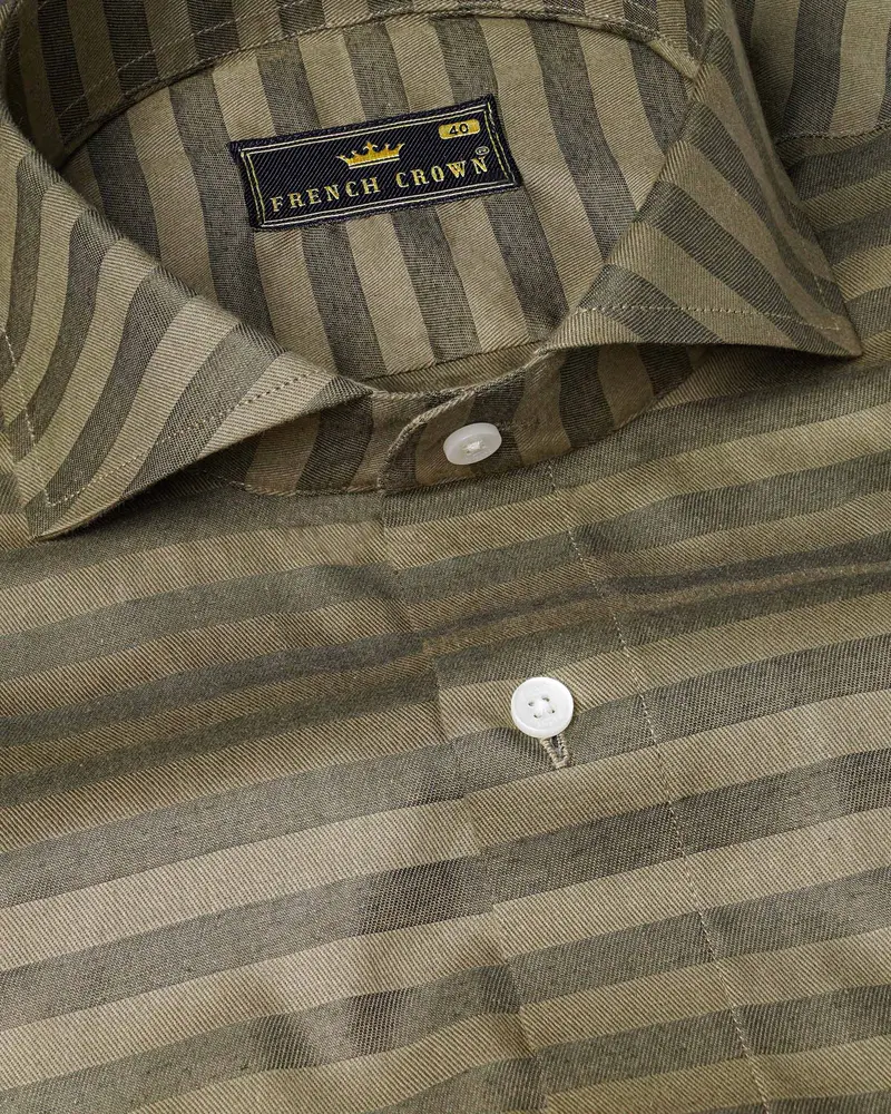 Arrowtone Brown Dobby Textured Premium Giza Cotton Shirt 1