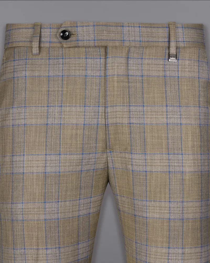 Arrowtown Brown With Azure Blue Plaid Pant 2