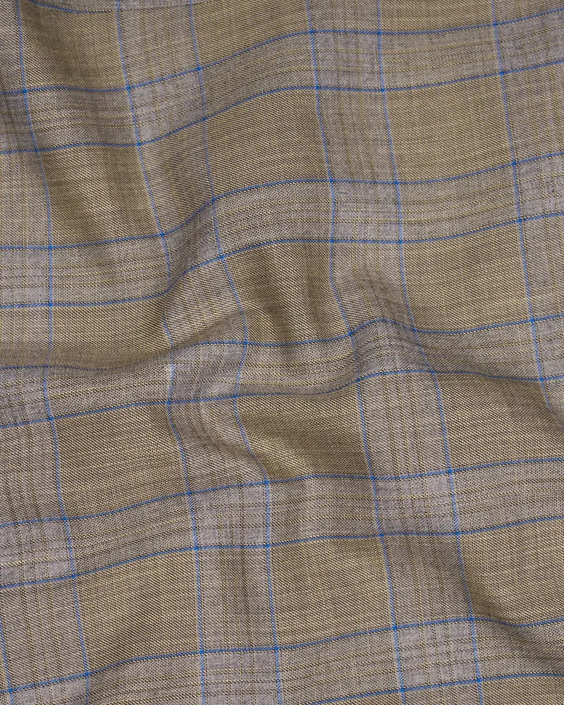 Arrowtown Brown With Azure Blue Plaid Pant 3