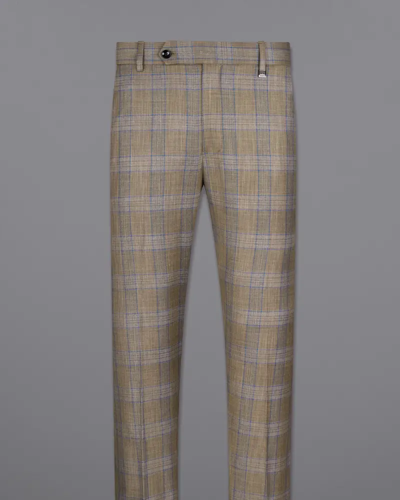Arrowtown Brown With Azure Blue Plaid Pant 4